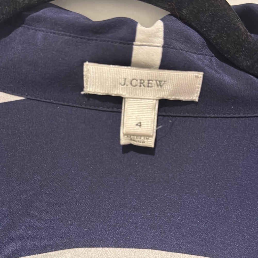 J. Crew Midnight Blue and White Blouse - Picture 2 of 4